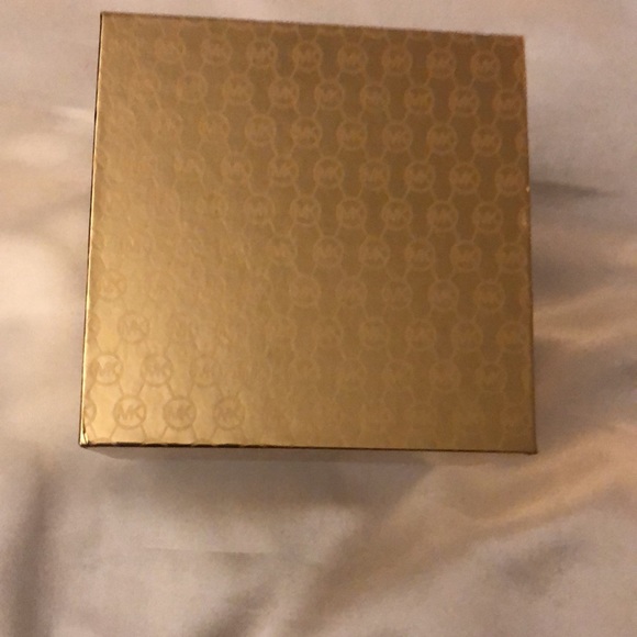 Michael Kors Silver Tone Stainless Steel Navy Blue Enamel Bangle MK Logo NWT Box - Picture 13 of 15